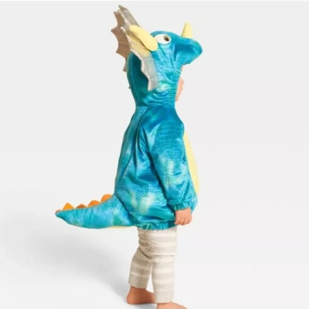 *🆕 Hyde & EEK! Blue Dinosaur Baby Pullover Triceratops Costume, 6-12 Months NEW